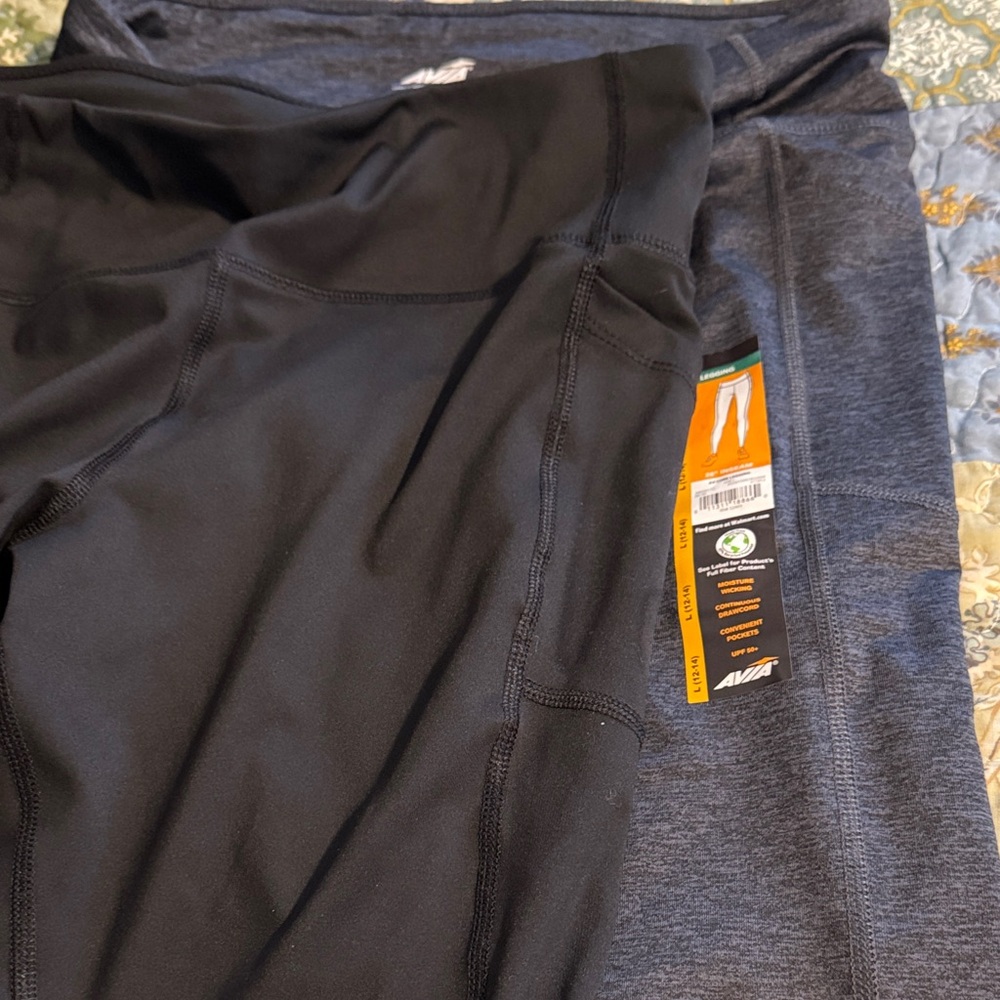 Avia Performance Leggings in Black and Heather Gray